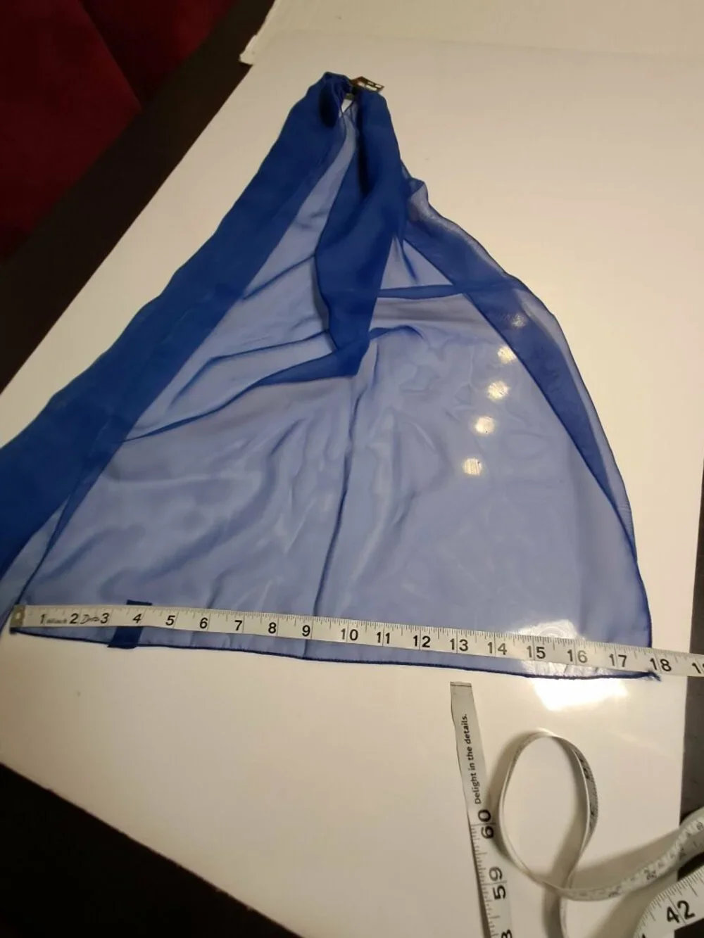 Royal Blue Sheer Silk Feel Scarf Lightweight Elegant Wrap